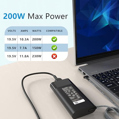 200W Laptop Charger for HP Omen Pavilion Gaming 15 16 17 Victus 15 16 ZBook 15 17 Fury Create Studio Envy 15 2020,TPN-DA10 L00818-850 L00895-003 Gaming Laptop Power Adapter Supply AC Adapter - color: black3