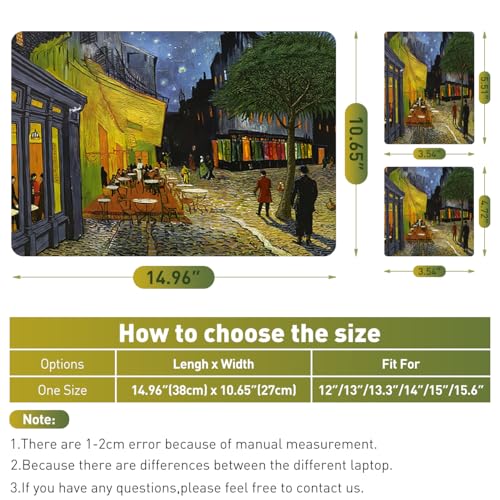 12.1-15.6 Inch Laptop Skin Decal, Universal Reusable Vinyl Cover Sticker for Notebook PC, Waterproof Art Protector - Terrace of The Cafe - color: Terrace of the café