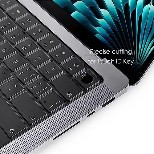 ProElife Keyboard Cover Skin for MacBook Air 13/15 Inch M5 M4, Transparent | US Enter, Ultra Thin (0.13 mm), TPU Protective Skin, Easy to Apply, Washable & Reusable, Dust-proof, Precision Molded - color: Transparent