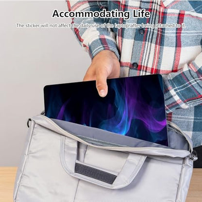 Universal Laptop Skin Sticker with 2 Wrist Pad Skins, Waterproof Scratch Resistant Vinyl Laptop Cover Decal, Cut to Fit for 11–15.6 Inch MacBook HP Dell Lenovo, Abstract Purple Blue Wave - color: Abstract Purple Blue Wave