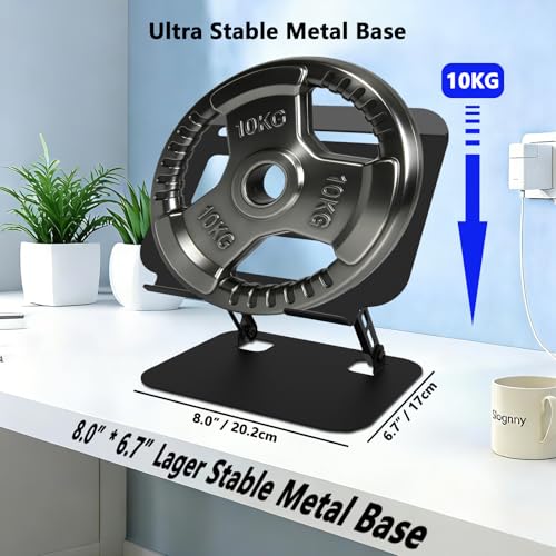 Adjustable Laptop Stand for Desk, Black | Ultra Stable Metal Base, Laptop Holder Riser, Fully Foldable, Easy to Storage & Carry, Fit for Laptop Under 18” - color: Black