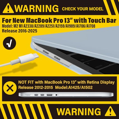 IBENZER Compatible with MacBook Pro 13 Inch Case M2 M1 2026 2025 2024 2023 2022 A2338 A2289 A2251 A2159 A1989 A1706 A1708, Hard Shell Case & Keyboard Cover for Mac Pro 13, Sierra Blue,T13SIBL+1 - color: Sierra Blue