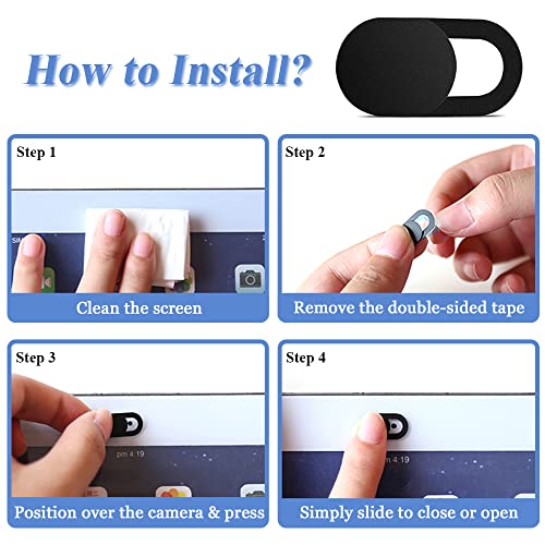 50 Pieces Webcam Cover Slider, 0.027-Inch Ultra Thin Web Camera Protective Privacy Covering Slide Stickers for Computer, Laptop, MacBook Pro/Air, iPhone, Tablet, PC, iPad, iMac