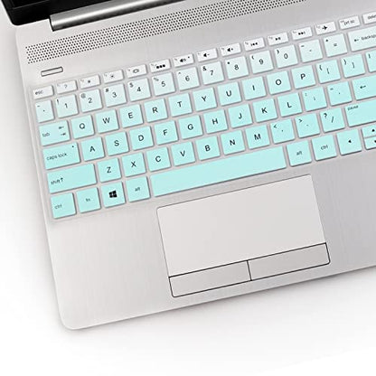 2PCS Keyboard Cover for HP Laptop 15.6 15-dw 15-dy 15-ef 15-da/db 15t-dy200 15t-dw300 15-dy2703dx, 17.3 HP Laptop 17-by 17t-by500 17-by4061nr by1053dx, Envy x360 15m-dr/ds 17-bs/bw,Spectre x360 15-EB - color: MintGreen+Clear