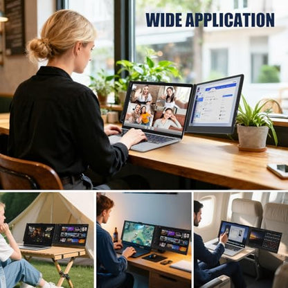 KEFEYA Laptop Screen Extender, 14" 1080P FHD IPS Laptop Monitor Extender for Home Office, Dual Travel Monitor for Laptops 13-17.3", USB-C HDMI Plug-Play for macOS Windows PS Switch Xbox Phone Pad - size: 14" Dual Monitor