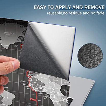 Laptop Skin Sticker,13.3 14 15 15.4 15.6 inch Laptop Skins,Universal Vinyl Decal,Dustproof Scratch Resistant Reusable Cover Protector with Free 2 Wrist Pads (World Map 2) - color: World Map 2