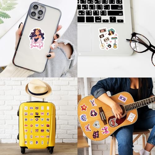50Pcs Aesthetic Downtown Girls Stickers Pack with Y2K Retro & Funny Designs, Waterproof Vinyl Decals for Water Bottles, Laptops, Skateboards & Party Decor (Teens Adults Women) - style: J-01