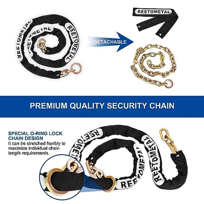 Heavy Duty Security Chain, 6 Foot x 3/8" Thick | Hardened Steel, Cut Proof, Anti-Theft Lock Chain, For Motorcycles, Bicycles, ATVs, Trailers, Containers - size: 6ft chain without lock