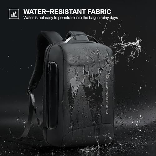 Anti-Theft Backpack, 15.6 Inch Laptop Backpacks for Men, Black | Business Backpack with USB Charging Port, Water Resistant Travel Laptop Backpacks for Work, Travel, Business Trip