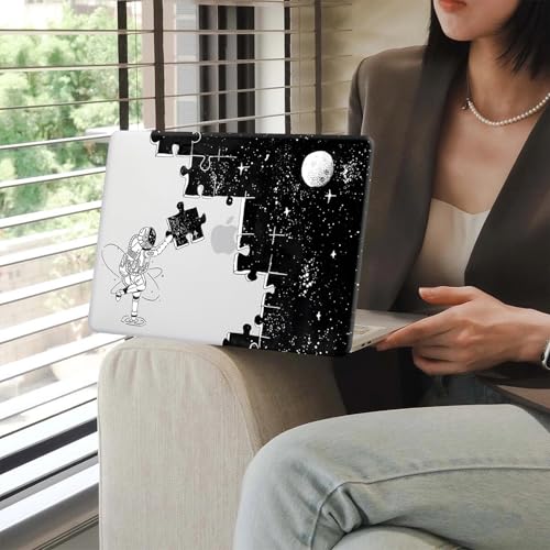 Compatible for MacBook Pro 14 Inch Case 2025-2021 M4 M3 M2 M1 Pro/Max Chip A3112 A3185 A3401 A2918 A2992 A2779 A2442, Cute Aesthetic Plastic Hard Shell & Keyboard Cover, Space Puzzle - color: 00 Space Puzzle
