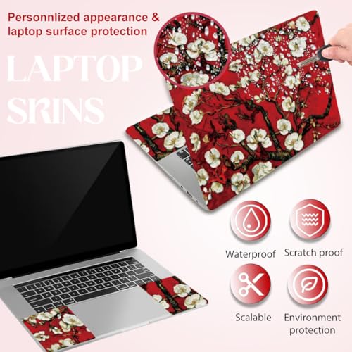SUPERDANT Laptop Skin Sticker Flowers Laptop Decals Personalized Universal Notebook Computer Wrap Vinyl Skin Stickers Cover Art Decal Removable 12-15.6 Inch Waterproof Scratch-Resistant Gifts