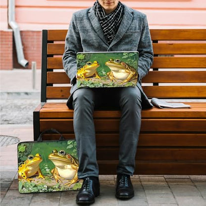 10 inch Laptop Sleeve with Laptop Skin Sticker Set – Slim Protective Case with Smooth Zipper, Lightweight Tablet & Notebook Sleeve for Travel & Daily Carry, Frogs - color: Frogs, size: 10 inch