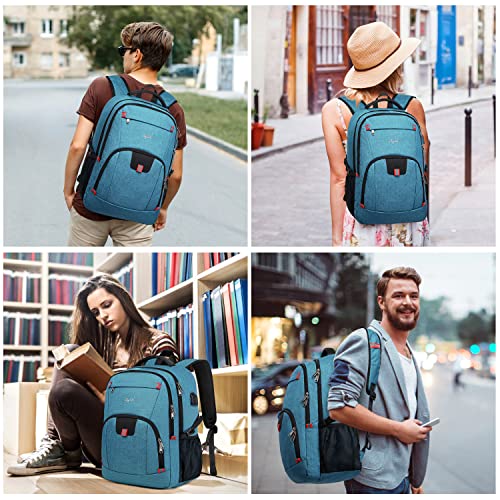 CAFELE Backpack for Men and Women, School Backpack for Teens, 17.3 inch Laptop Backpack for Business College Travel, Lake Blue - color: Lake Blue