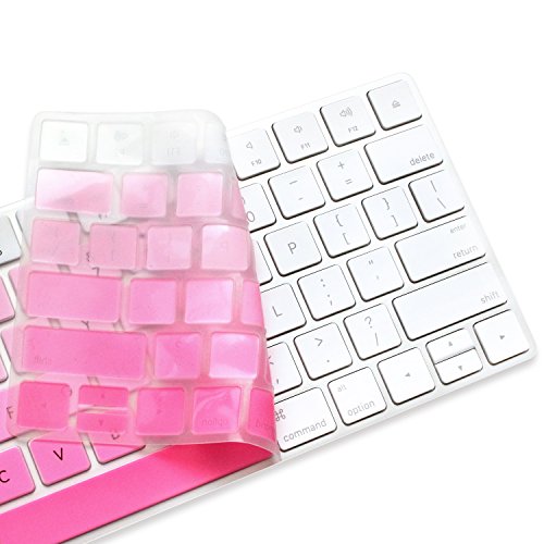 ProElife Ultra Thin Silicone Keyboard Protector Cover Skin for Apple Magic Keyboard & Magic Keyboard 2 (U.S Version, Model: MLA22L/A-A1644, Without Numeric Keypad) (Ombre Pink) - color: Ombre Pink