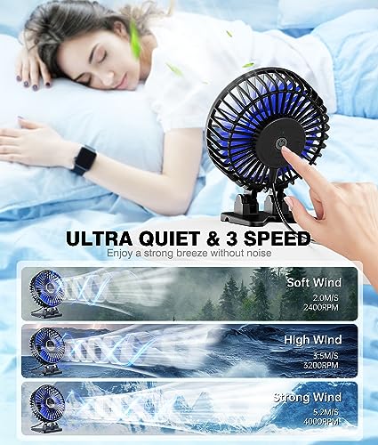 JZCreater USB Desk Fan, Mini Fan Portable, 3 Speeds Desktop Table Cooling Fans, Plug in Power, Rotation Strong Wind, Quiet Personal Small Fan for Home Desktop Office Travel Bedroom, Black (2Pack) - color: Black 2Pack