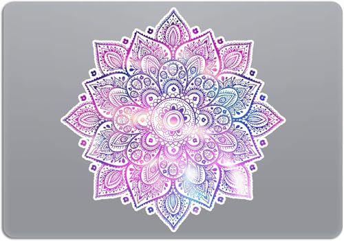 Mandala Laptop Sticker Decal - Removable Waterproof White Vinyl Decals Stickers - Mandalas Purple Pink Sticker Starry Night Partial Skin Compatible with Computer MacBook Air Pro 13 15 inch Mac - color: Pink on White (Darker Laptop)
