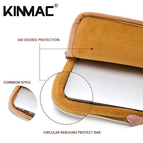 Kinmac 360° Protective Vertical Laptop Sleeve Case Cover Bag with Pocket for MacBook Air 13 inch,iPad Pro 13" and 12.5-13.3 inch HP Lenovo Dell ASUS Acer Laptop (Grey) - color: Grey, size: 12.5 inch-13.3 inch