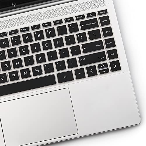 2 PCS Keyboard Cover for HP Laptop 14 & HP Pavilion x360 14m-dw 14m-dy 14-dv, HP 14m-dw1010wm dw1023dx dw1033dx 14m-dy0033dx 14m-dy0023dx 14m-dy0013dx 14m-dw1013dx dw0023dx dw0033dx - color: Black+Clear