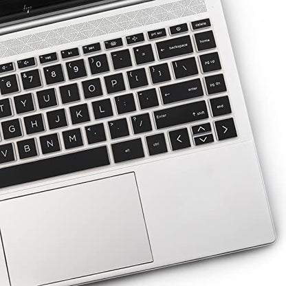 2 PCS Keyboard Cover for HP Laptop 14 & HP Pavilion x360 14m-dw 14m-dy 14-dv, HP 14m-dw1010wm dw1023dx dw1033dx 14m-dy0033dx 14m-dy0023dx 14m-dy0013dx 14m-dw1013dx dw0023dx dw0033dx - color: Black+Clear