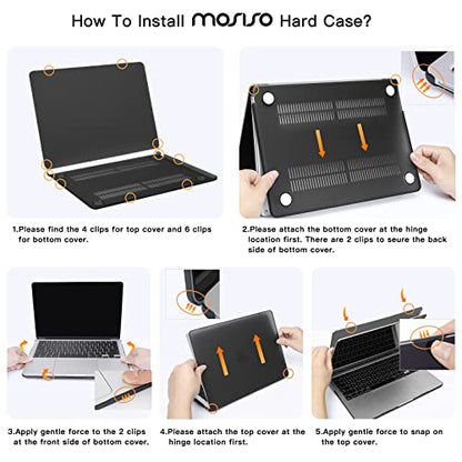 MOSISO Compatible with MacBook Air 13 inch Case M5 2026 M4 2025 M3 M2 2024-2022 A3449 A3240 A3113 A2681,Hard Shell&Sleeve Bag&Keyboard Skin&Webcam Cover&ScreenFilm for MacBook Air 13.6, Lavender Gray - color: Lavender Gray
