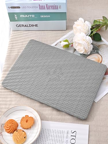 Seorsok Compatible with MacBook Pro 13 inch Case M2 2023,2022,2021-2016 A2338 M1 A2251 A2289 A2159 A1989 A1708 A1706,Elegant Leather Plastic Harld Case&Keyboard Cover,Grey Woven Fabric No Logo Cutout - color: Grey, size: Pro 13 (A2338 M1 A2251 A2289 A2159
