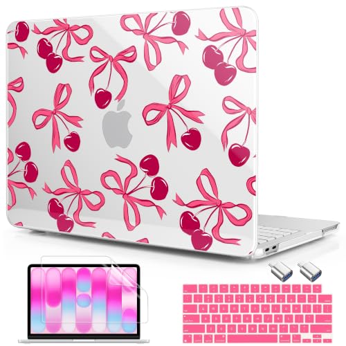 Compatible with MacBook Neo 13 inch (2026 Release A3404) (A18 Pro) with Liquid Retina Display, Printed Slim Protective Case with Screen Protector & Keybaord Cover, Red Cherries - color: Red cherries