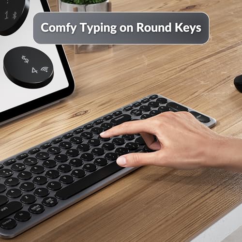 Keychron B4 Pro Ultra-Slim 96% Wireless Keyboard, Bluetooth/2.4 GHz/Wired Connection Keyboard with Numpad, Launcher, Up to 300 Hours Battery Compatible with Mac Windows Linux - Space Gray - color: Space Gray
