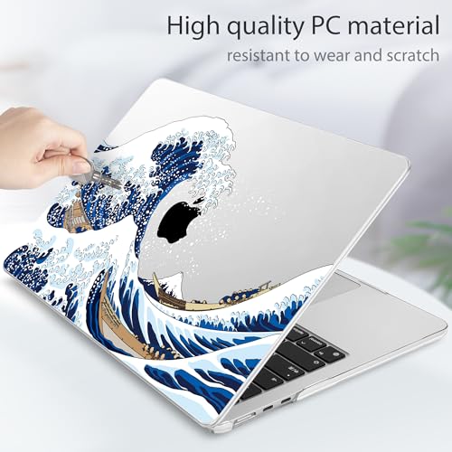 Tuiklol for MacBook Air 13 inch Case M5 2026 M4 2025 M3 2024 M2 2022 Release Model A3449 A3240 A3113 A2681,Plastic Hard Shell Cover for MacBook Air 13.6 with Touch ID, Sea Wave - color: Sea Wave