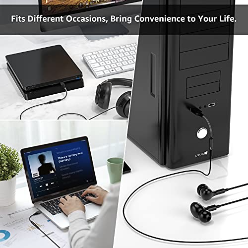 APETOO USB to 3.5mm Audio Adapter, External Stereo Sound Card for PC Laptop | USB A to Aux Jack Dongle Cable Cord for Headphones & Headset, Compatible with MacOS, Windows, Linux, Desktop, Gaming Consoles