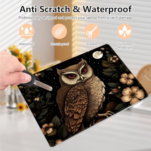Laptop Skin Sticker Decal 15.6 Inch,12 13 13.3 14 15 15.6 in Laptop Netbook Skins for Notebook,Art Decal Removable Waterproof Scratch Resistant,Universal Vinyl Cover,Cute Owl Floral - color: Cute Owl Floral