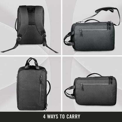 Kenneth Cole REACTION Parker 16" Polyester Tech Covertible Backpack/Briefcase, Black - size: 16"