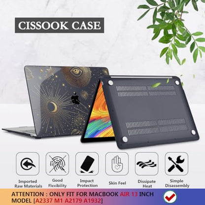 CISSOOK Compatible with MacBook Air 13 inch Case A2337 A2179 A1932 | 2021 2020 2019 2018, Hard Shell Case Keyboard Cover Screen Protector for MacBook Air 13 M1, Moon Star - color: Moon Star