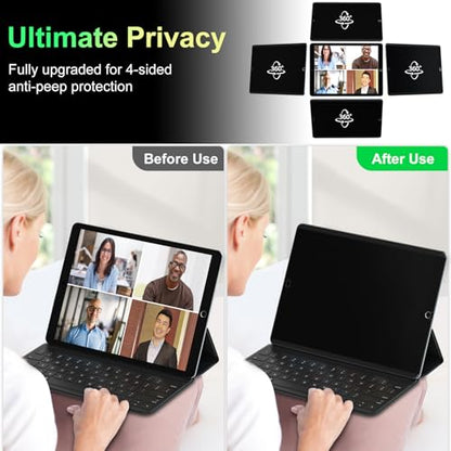 360°Magnetic Privacy Screen for iPad 9th/8th/7th Generation (10.2Inch,2019/2020/2021), Removable Anti Blue Light Glare Spy Private Filter, High Sensitive Bubble-Free Screen Protector | (10.2Inch,2019/2020/2021), Removable Anti Blue Light Glare Spy Private