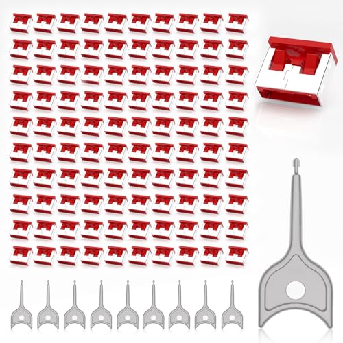 100PCS USB Metal Port Lock Blocker with 10 Keys - Secure USB-A Port Protector for PC/Laptop, Anti-Theft Data Security Lock, Dust & Moisture Proof Cover, Removable Type-A Connector Red - color: Red, size: 100+10