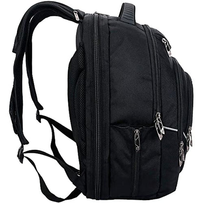 Swissdigital Design TSA-Friendly Large Backpack, Business Laptop Backpack for Men with USB Charging Port/RFID Protection Black | J16BT-1 - color: Black/Blue