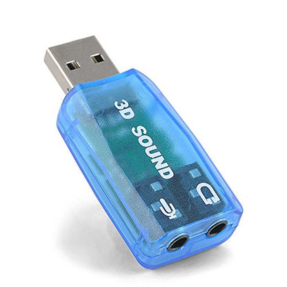 VizGiz 3 Pack USB Sound Card Adapter 5.1 Channel 3D External USB to 3.5MM 1/8 Audio Jack Stereo Headset Mic Microphone Headphone Earphone Plug and Play for Raspberry Pi Windows Mac Linux PC Computer