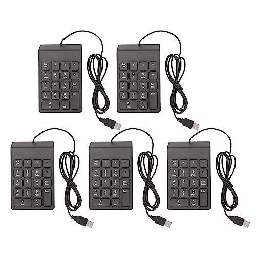 Wired Number Pad 18 Keys, Ergonomic USB Mini Numeric Keypad, Plug and Play Quiet Typing for PC Laptop Desktop, 2 Pack (Silicone) - size: Silicone