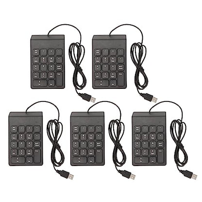 Wired Number Pad 18 Keys, Ergonomic USB Mini Numeric Keypad, Plug and Play Quiet Typing for PC Laptop Desktop, 2 Pack (Silicone) - size: Silicone