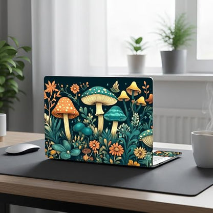 Aesthetic Laptop Skin Cover,12-15.6 Inch Universal Vinyl Sticker Decal,Waterproof Scratch-Resistant Notebook Wrap,Removable Residue-Free Protector,Mushroom Forest Fantasy - color: Mushroom Forest Fantasy