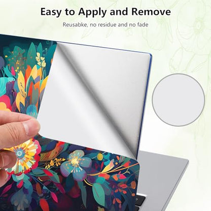 Laptop Skin Sticker Decal, Universal Reusable Vinyl Laptop Cover for 12" 13" 13.3" 14" 15" 15.4" 15.6" Notebook PC, Reusable Waterproof Scratch-Resistant with 2 Wrist Pads,Flowers Watercolour - color: Flowers Watercolour