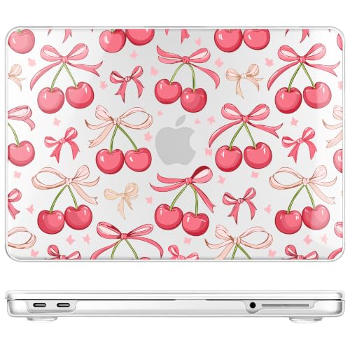 May Chen Compatible with MacBook Neo 13 inch Case 2026 Model A3404, Plastic Hard Shell,Keyboard Cover,Screen Protector,Dust Plug, for MacBook Neo 13" with A18 Pro Chip,Cherries & Bows - color: Cherries & bows