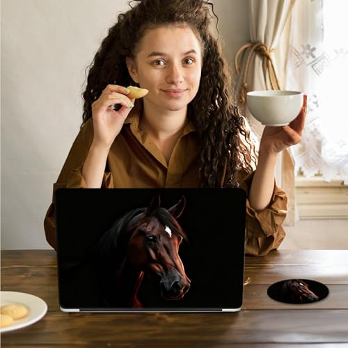 Laptop Skin Sticker Decal 15.6 Inch,12 13 13.3 14 15 15.6 in Laptop Netbook Skins for Notebook,Art Decal Removable Waterproof Scratch Resistant,Universal Vinyl Cover,Brown Horse - color: Brown Horse