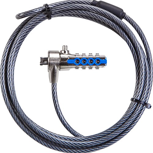 Targus DEFCON T-Lock Resettable Combination Cable Lock for Laptop Computer and Desktop Security Cable (PA410E) - size: T-Lock, style: Resettable Combination