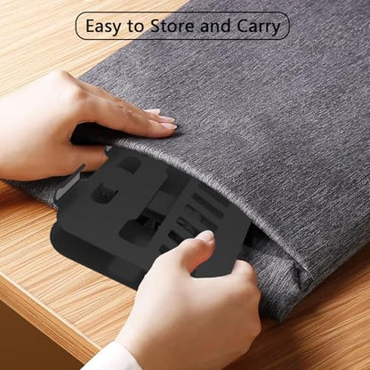 Large Metal Tablet Stand 360° Rotation for 4-16” Tablet, Black | Suitable for All iPad Models, Stability Base, Fully Folded, Easy to Store and Carry, Wide Footrest, Heat Dissipation Design - color: Black