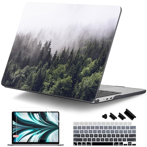 DONGKE for MacBook Air 13 Inch Case M5 2026 M4 2025 M3 M2 2024-2022 A3449 A3240 A3113 A2681, Plastic Hard Shell & Keyboard Cover & Screen Film for MacBook Air 13.6 Inch Case - Forest - color: Forest
