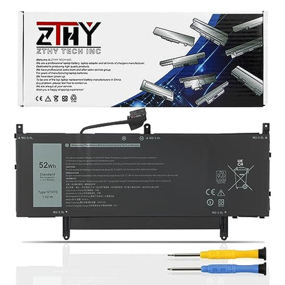 ZTHY 52Wh N7HT0 Laptop Battery Replacement for Dell Latitude 9510 9520 / Latitude 9520 2-in-1 P94F P95F P95F001 P94F001 TVKGH V5K68 N2NLL 08NFC7 N2NLL N7HTO 0PKW00 089GNG 0HYMNG 7.6V 6500mAh 4-Cell