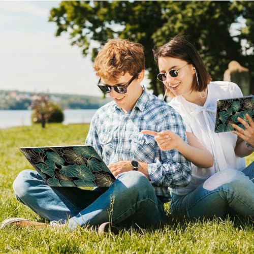 Universal Laptop Skin Sticker with 2 Wrist Pad Skins, Waterproof Scratch Resistant Vinyl Laptop Cover Decal, Cut to Fit for 11–15.6 Inch MacBook HP Dell Lenovo, Ginkgo Leaf - color: Ginkgo Leaf