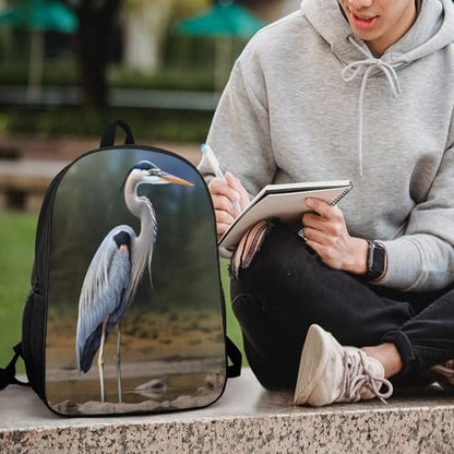 17 Inch Heron Laptop Backpack for Men Women Waterproof Lightweight Travel Backpack Commuter Bag Large Capacity Casual Daypack for Business Trip & Outdoor