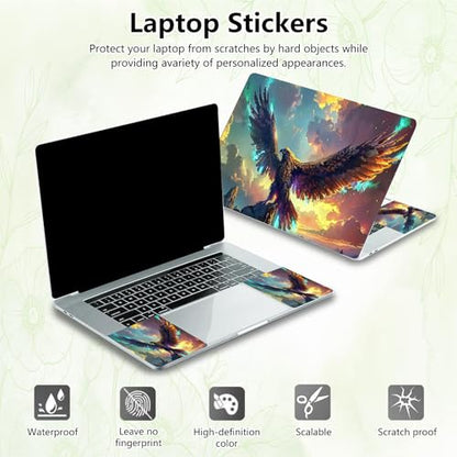 Laptop Skin Sticker Decal, Universal Reusable Vinyl Laptop Cover for 12" 13" 13.3" 14" 15" 15.4" 15.6" Notebook PC, Waterproof Scratch-Resistant with 2 Wrist Pads, Easy to Apply & Remove,Art Eagle - color: Art Eagle