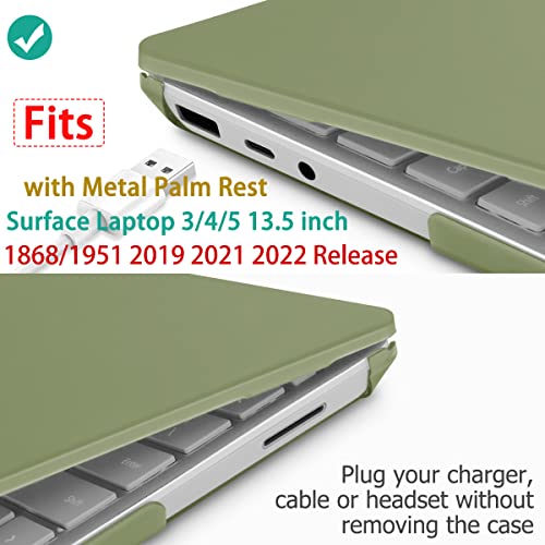 Case for Surface Laptop 5/4/3 13.5", Dark Olive Green | Hard Shell Case with Keyboard Cover & Screen Protector. Fits Surface Laptop 5/4/3 13.5" Metal Palm Rest Models 1951/1868. - color: Dark Olive Green